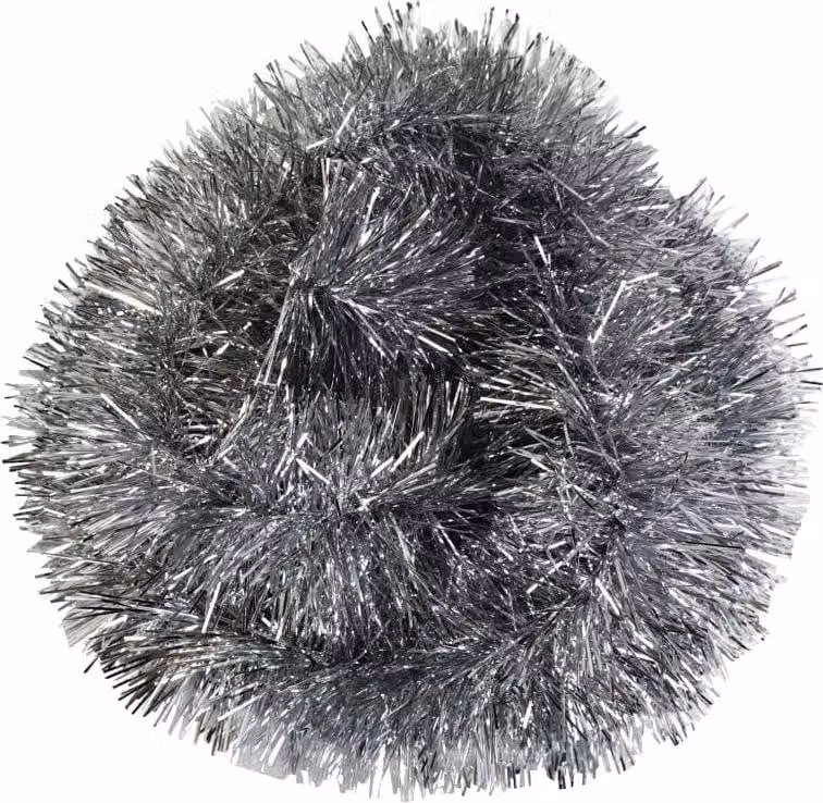 Catena per albero di Natale in lamina metallica argentata da 2 m - Goliath