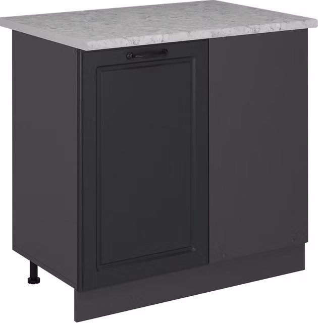 Mobile ad angolo cucina R-Line Antracite rustico/Antracite 86 cm PL Marmo Vicco