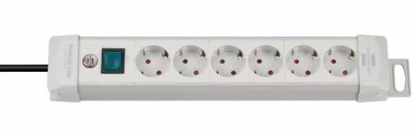 Brennenstuhl Premium-Line: striscia di prese a 6 vie grigio chiaro 3m, 6550016