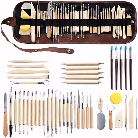 Cassetta degli attrezzi in Vetroceramica, 46 pezzi, adatta alla lavorazione della Vetroceramica, in plastica, ideale per principianti, appassionati di forgiatura e artisti.