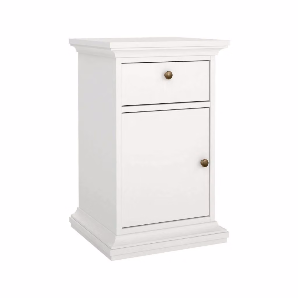 Comodino Mauricette DMORA Bianco L: 44 cm, P: 40 cm, H: 70 cm – 2