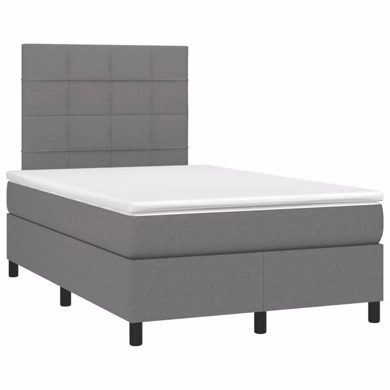 Maison Exclusive - Giroletto a Molle con Materasso Grigio Scuro 120x190cm Tessuto