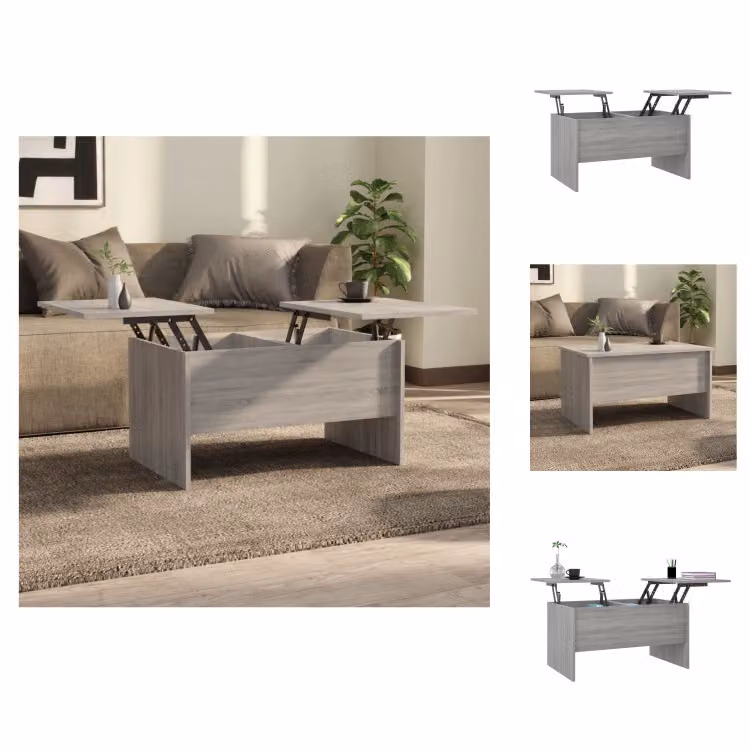 vidaXL Tavolino grigio Sonoma 80x50x42,5 cm in legno - Tavolini da caffè