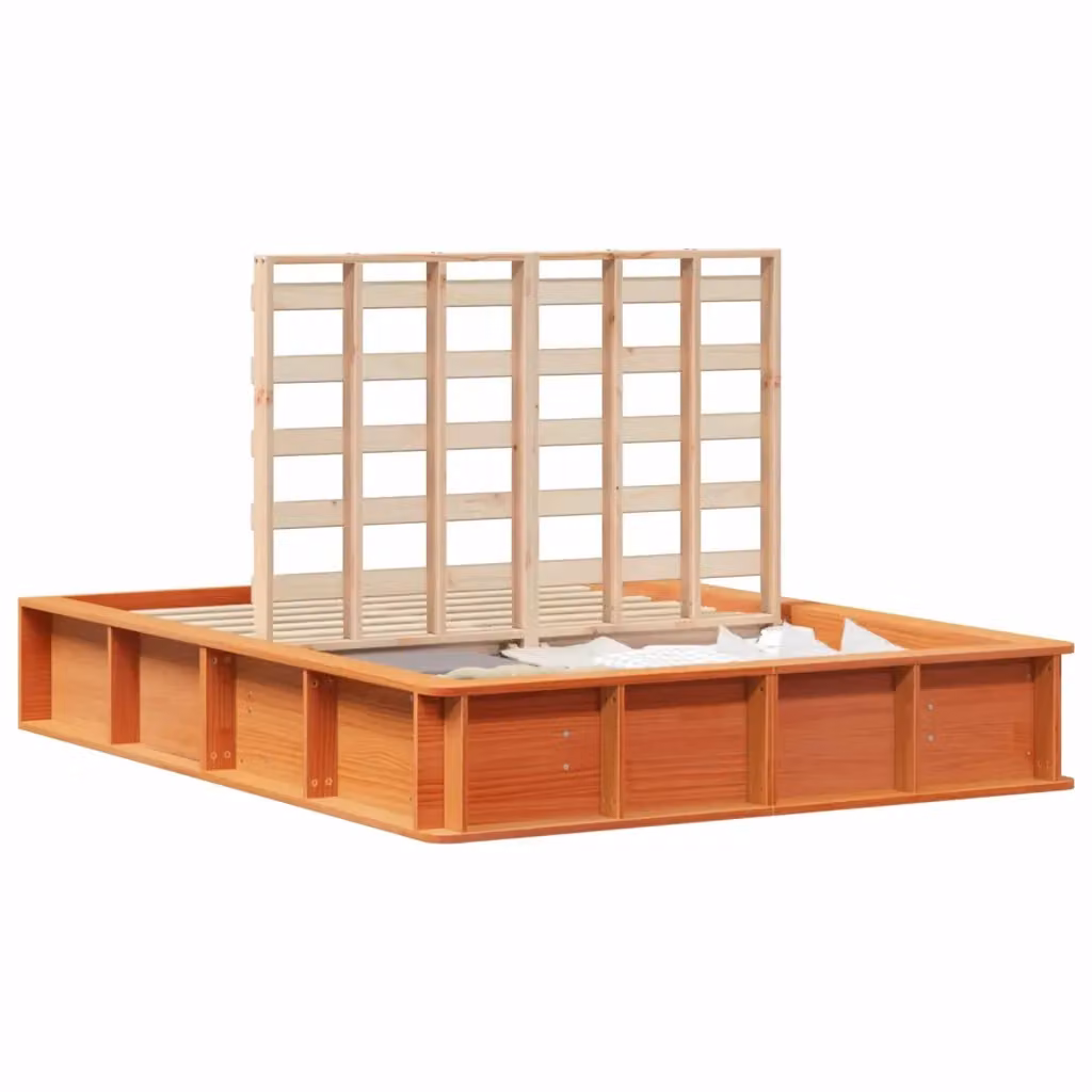 Struttura del letto moderna vidaXL in pino massello marrone cerato L/P/H: 200 x 120 x 138 cm – 2