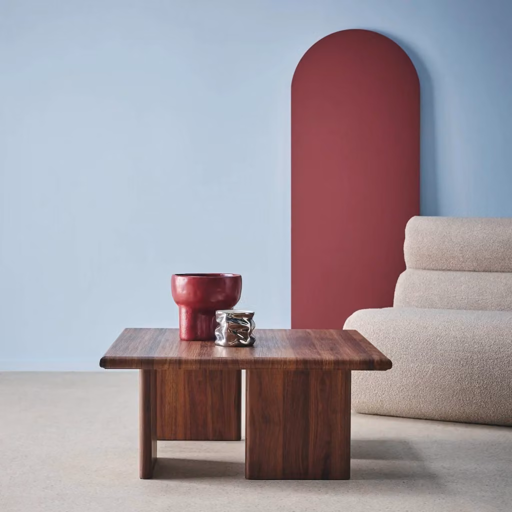 Tavolino quadrato moderno Sweeek in effetto legno noce color marrone – 2