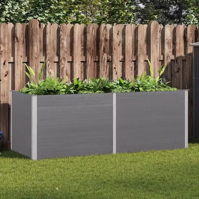 Letto Rialzato da Giardino 250x100x91 cm in WPC Grigio 49060