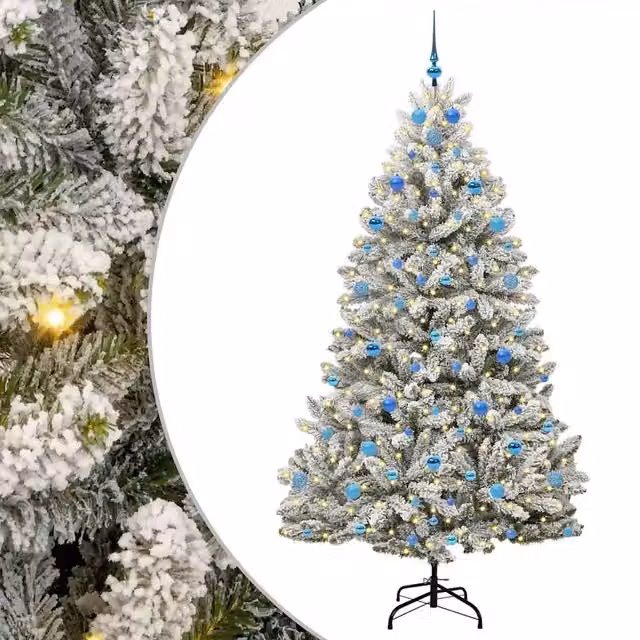 Albero di Natale | Decorazioni natalizie artificiale con 300 LED Verde e Bianco 210 cm