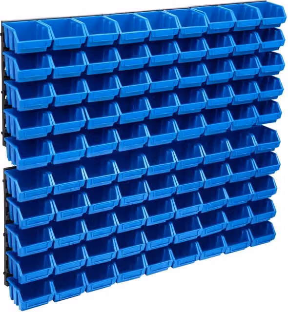 Kit contenitore portaoggetti e pannello da parete blu e nero da 96 pezzi 02_0003853