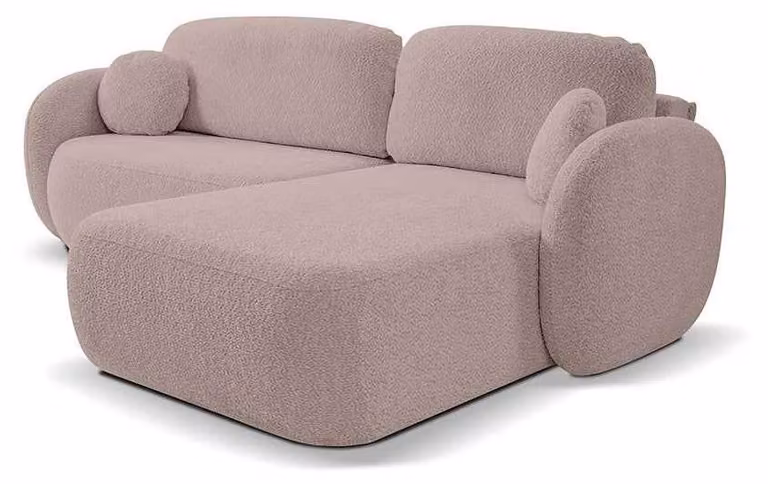 Divano angolare con funzione letto, modello Olemo, lato destro, colore beige terra