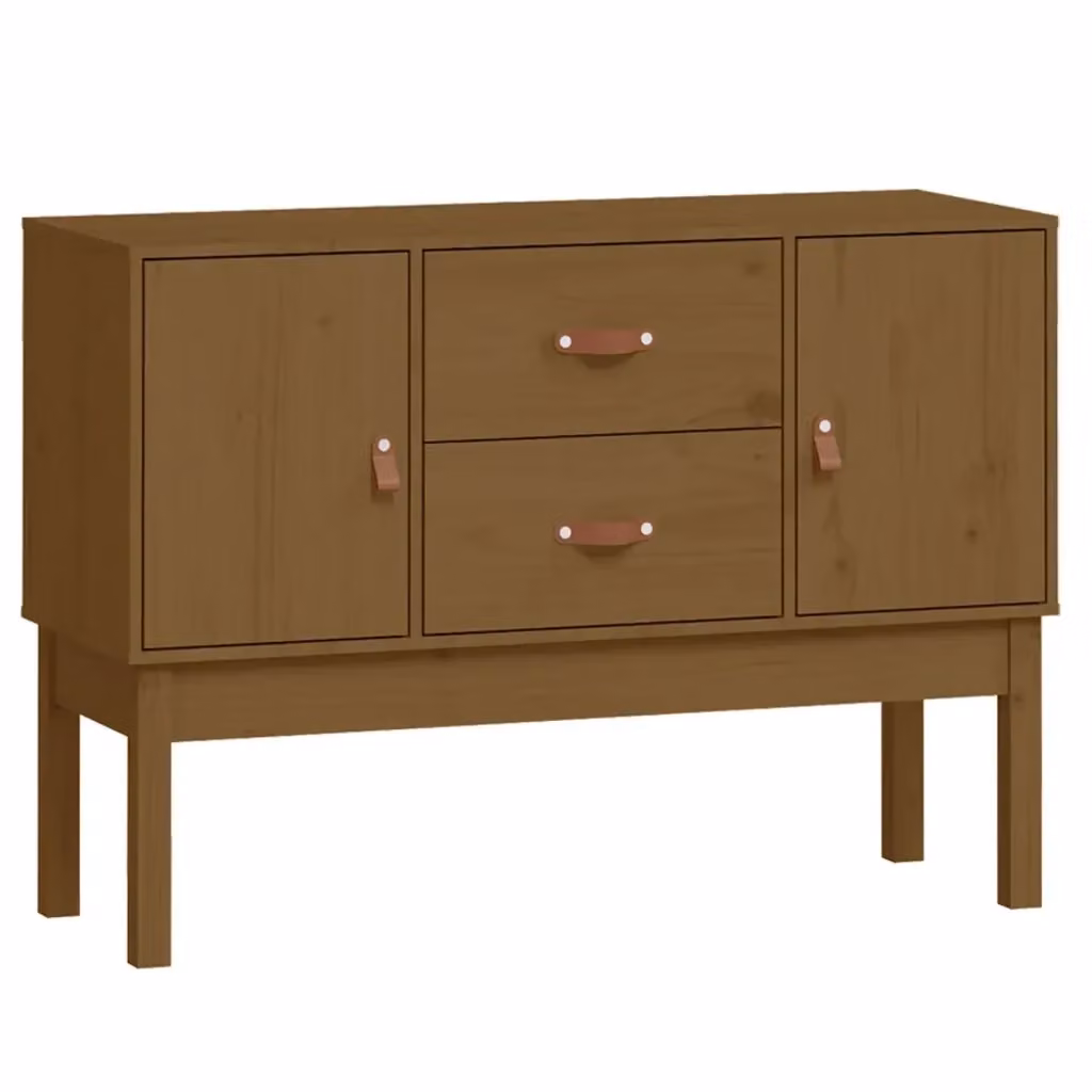 Credenza classica vidaXL in legno massello di pino marrone L/P/H: 110 x 40 x 78 cm – 2