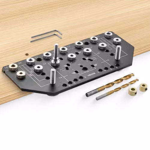 Kit Dima per Perni di Mensola e Cerniere VEVOR in Lega di Alluminio Nero con Punte da Trapano da 6,4 e 4,8 mm per Lavorazione del Legno e Mobili
