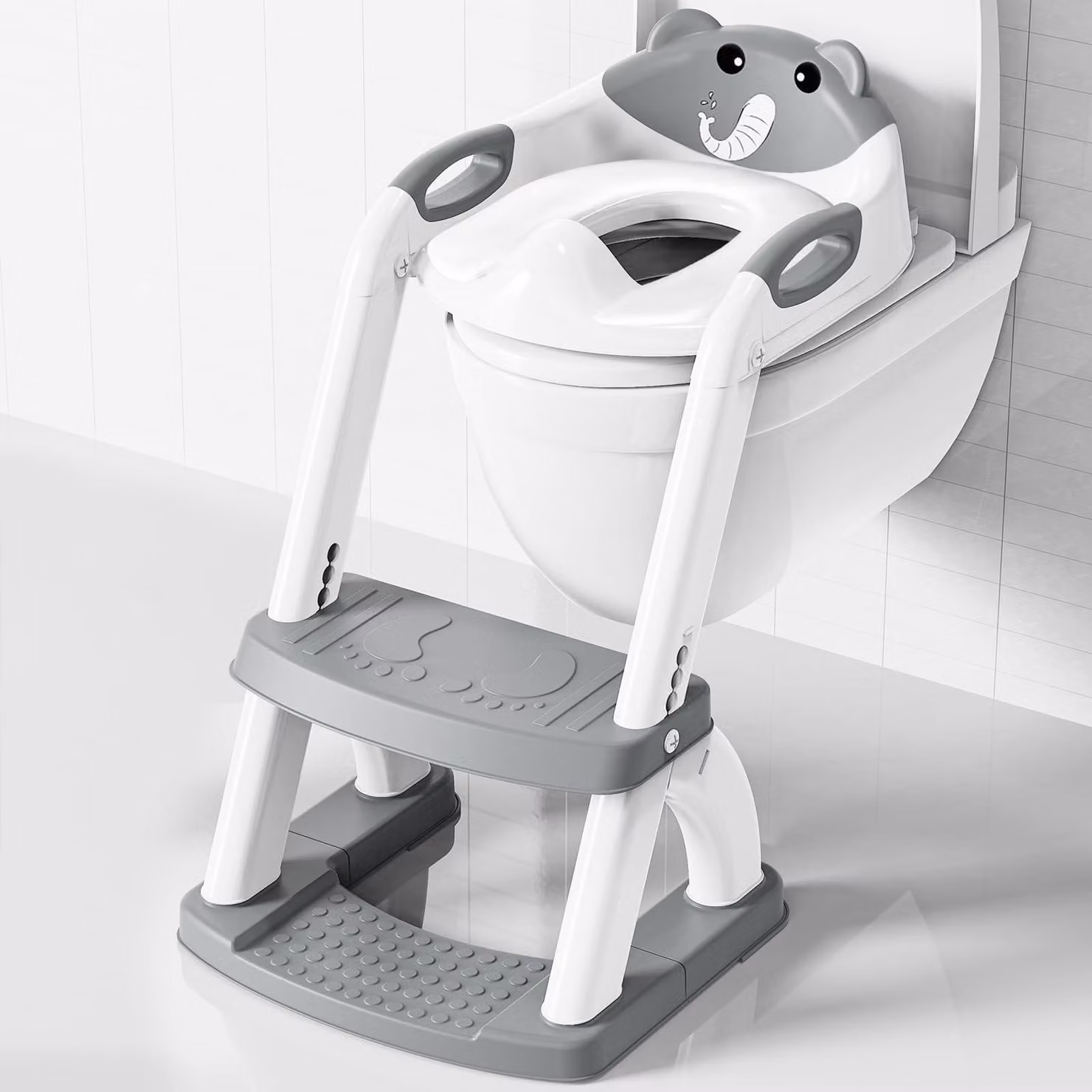 Copriwater per bambini con scaletta e protezione anti-schizzi
