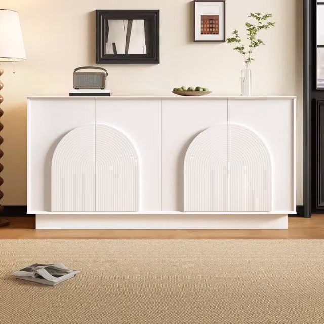 Credenza Moderna ¨C Xylo ¨C Bianco Opaco, 4 Ante, MDF, 160 cm