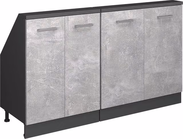 Set di mobili sottotetto Rion Calcestruzzo/Antracite Set di 2 Vicco