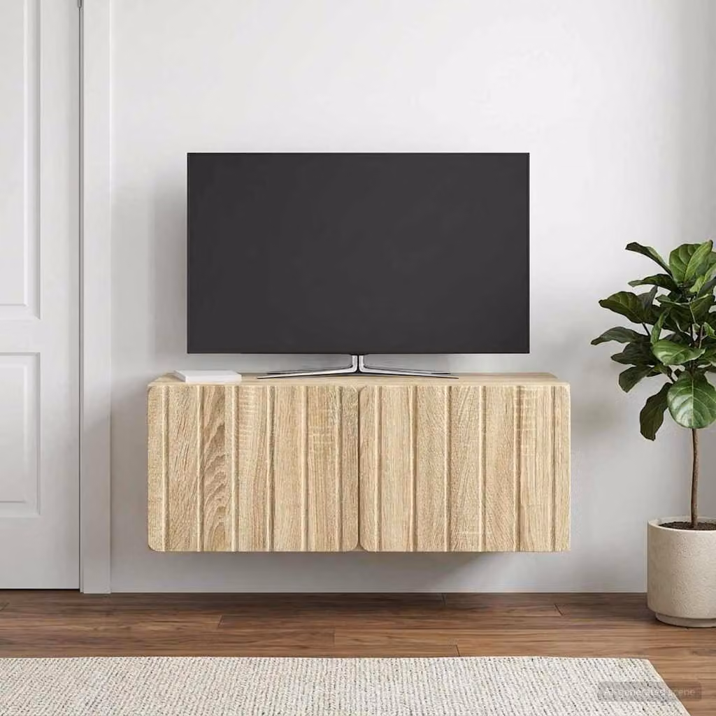 vidaXL Mobile Porta TV da Muro Moderno in MDF Rovere Sonoma, L: 78,5 cm, P: 31 cm, H: 30 cm