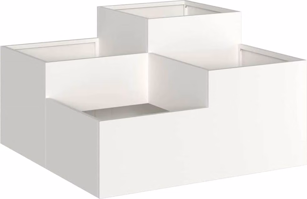Vaso da giardino Bianco 100 x 100 x 48 cm Acciaio