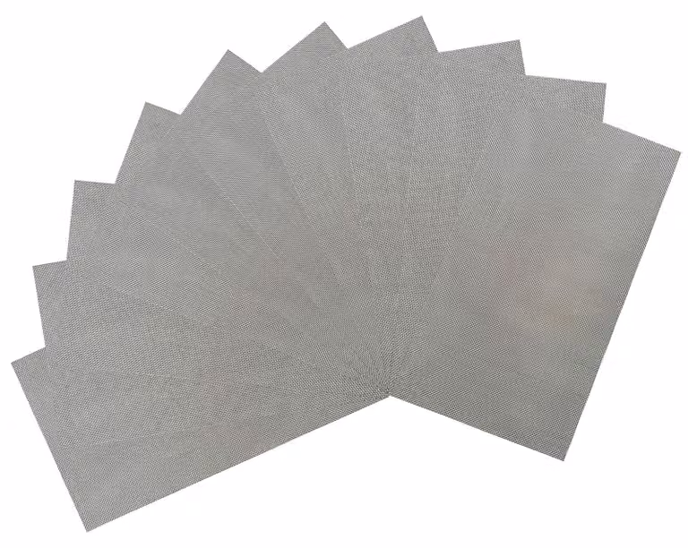 Confezione da 10 reti in filo di acciaio inossidabile, maglia 120, dimensioni 20x15 cm