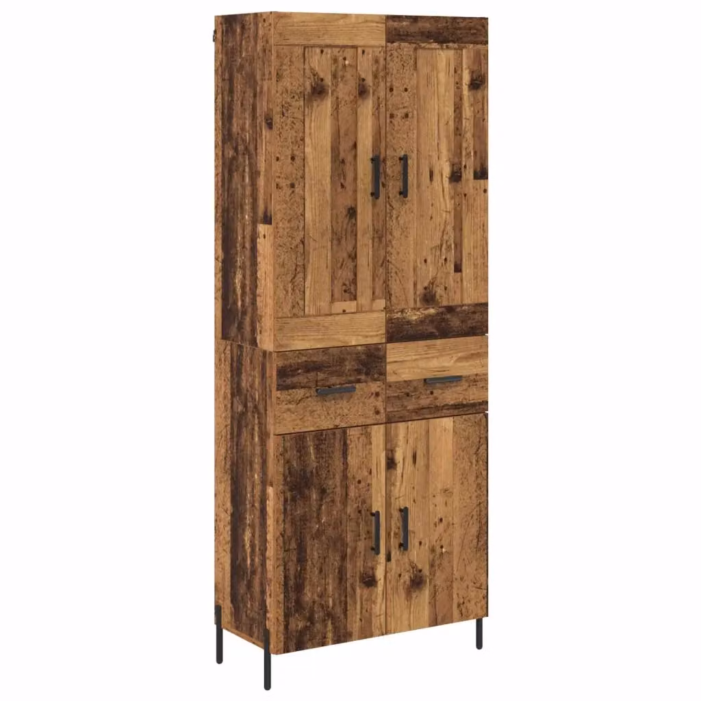 Set di 2 credenze moderne vidaXL in legno e metallo marrone con ante a battente e ripiani interni L/P/H: 69,5 x 34 x 180 cm – 2