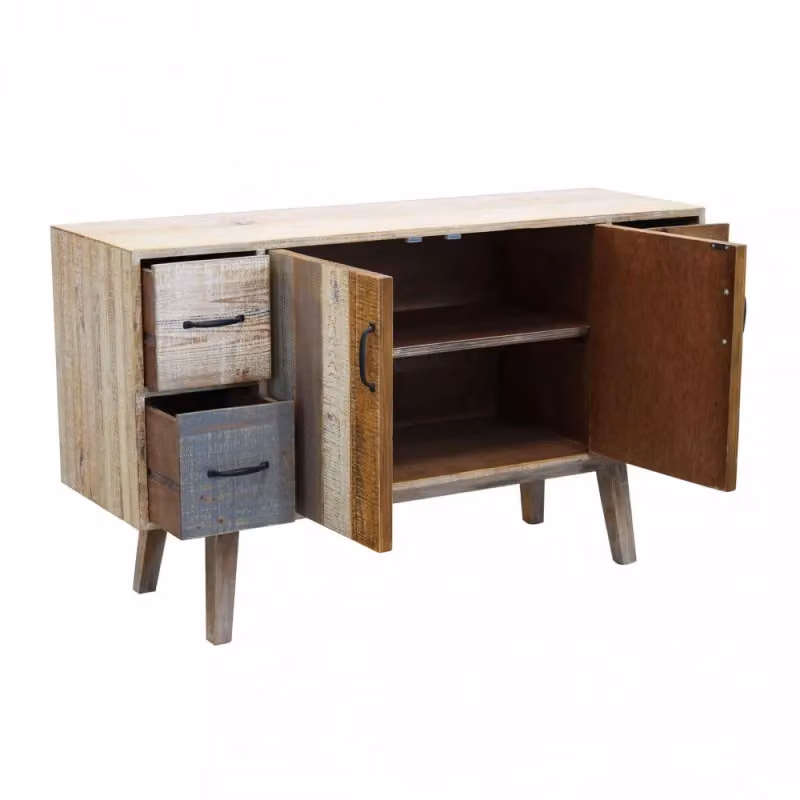 Credenza Cosma in legno multicolor con 4 cassetti e 2 ante per soggiorno, cucina o ingresso – 3