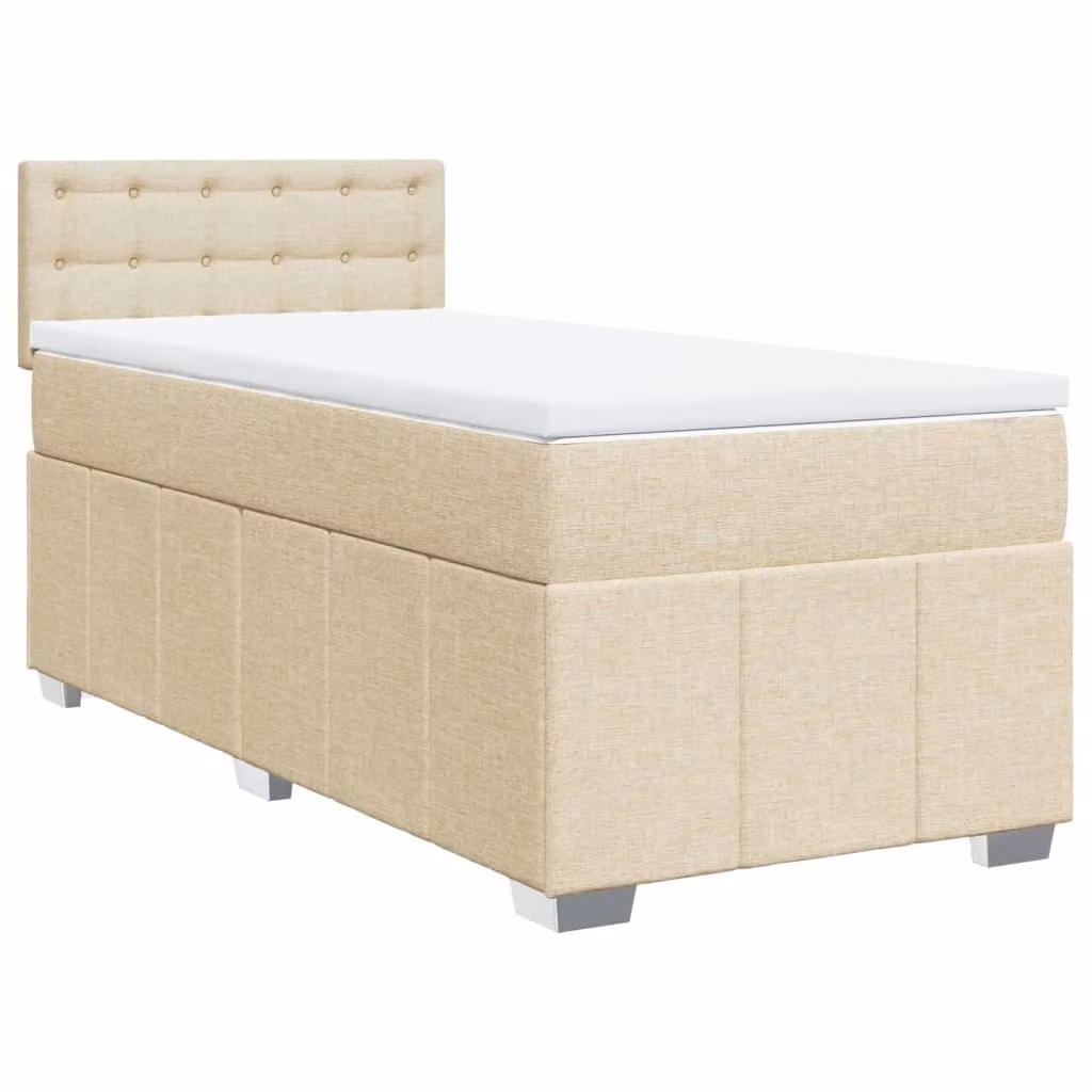 Giroletto a Molle con Materasso Crema 100x200 cm in Tessuto