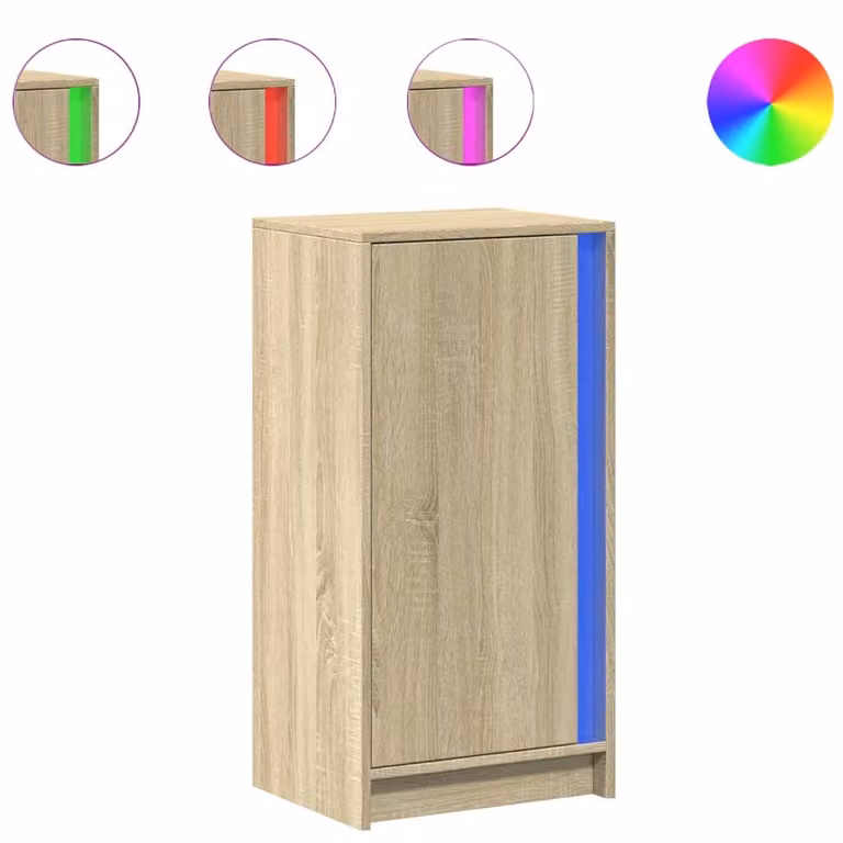 Credenza con LED Rovere Sonoma 42,5x34x85 cm Legno Multistrato