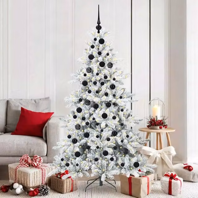 Albero di Natale artificiale moderno vidaXL bianco con rami pieghevoli Altezza: 180 cm – 1