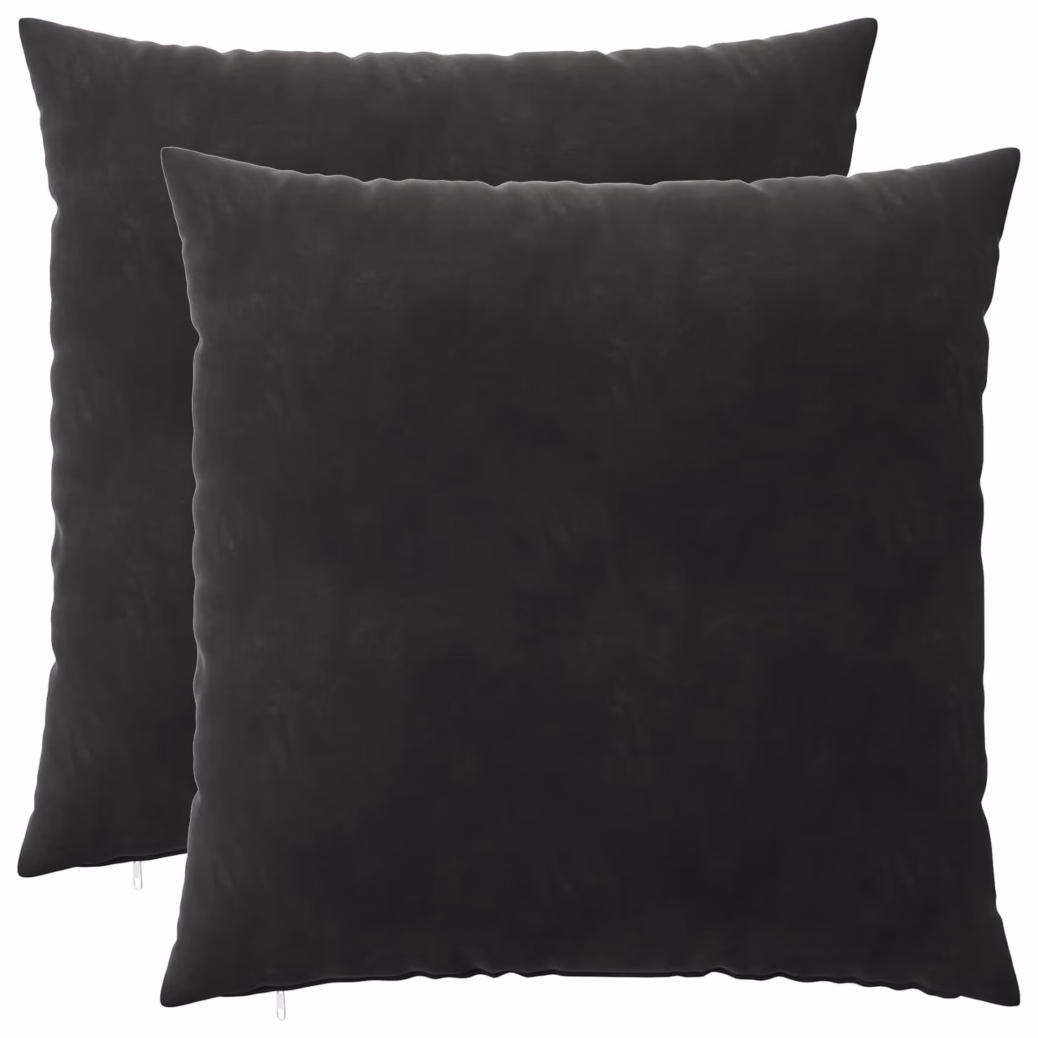 Set di 2 cuscini vidaXL HEERLEN in velluto nero, L 60 x P 60 x H 60 cm