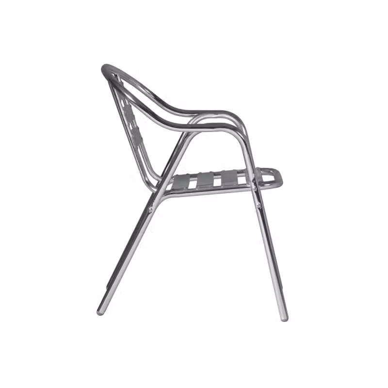 Set di 2 Poltrone Contract MOIA in alluminio color argento lucido per giardino, balcone o terrazza – 2