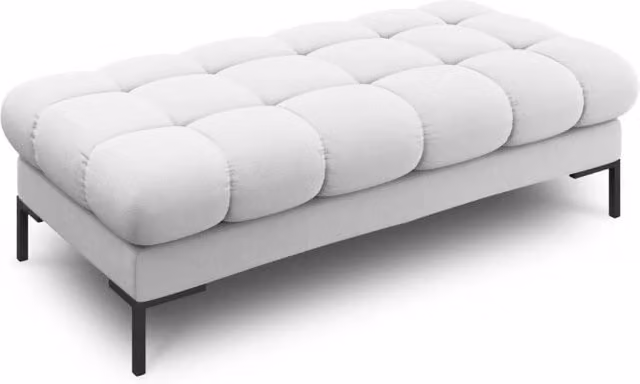 Cosmopolitan Design - Panca "Bali" 2 posti in tessuto strutturato grigio chiaro