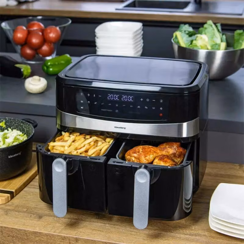 Friggitrice ad aria Klausberg KB-7573 Dual Zone con doppio cestello da 4,5 l, colore nero – 2
