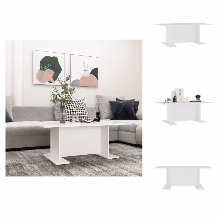 vidaXL Tavolino bianco 103,5x60x40 cm in legno - Tavolini da caffè