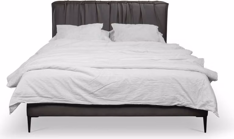 Graues Doppelbett Polster Betten Bettkasten Design Eleganter Stoff Bett
