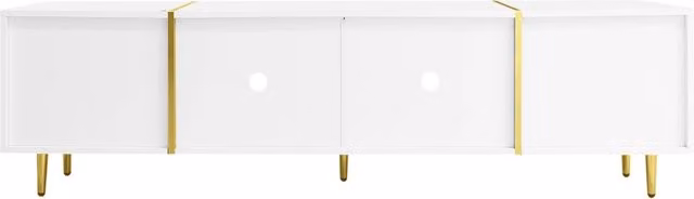 Mobile TV bianco lucido con quattro ante, design moderno e minimalista, 170x35x46 cm