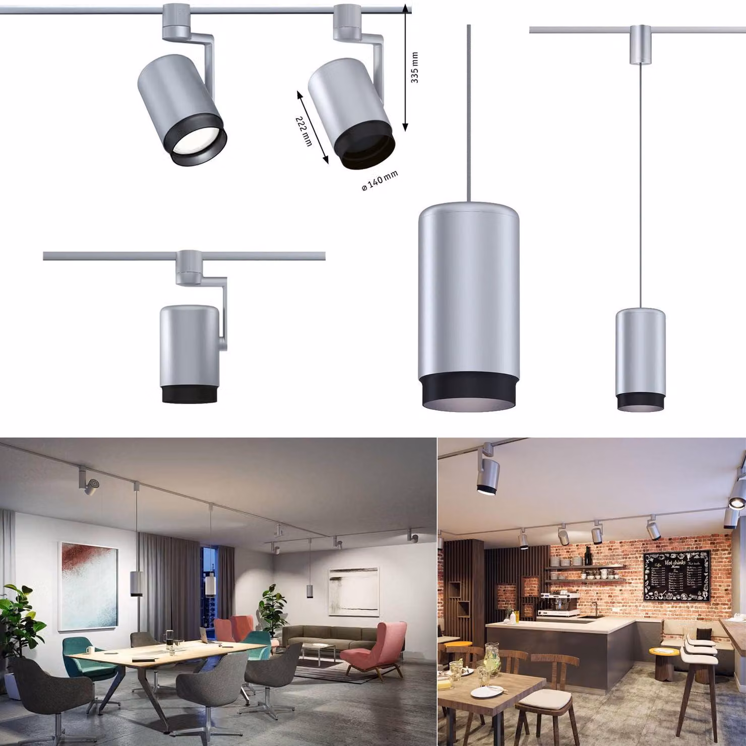 Paulmann URail Spot Asthene o lampada a sospensione Corus cromata opaca E27 PAR38 LED