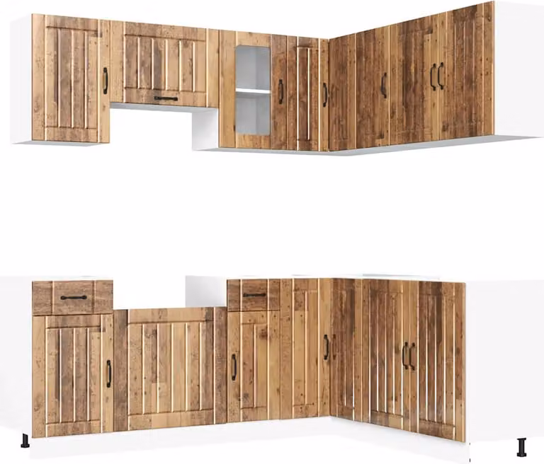 Set Mobili da Cucina 11 pz Kalmar Legno Vecchio in Truciolato