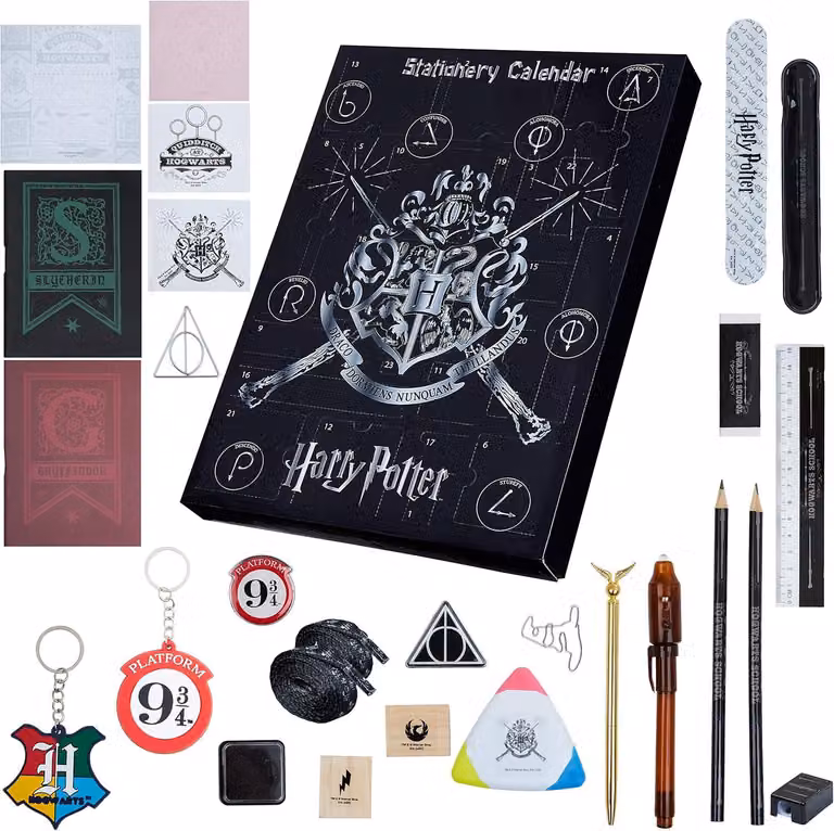 Calendario dell'Avvento Harry Potter 2024 - Calendario dell'Avvento a tema Hogwarts con articoli di cancelleria
