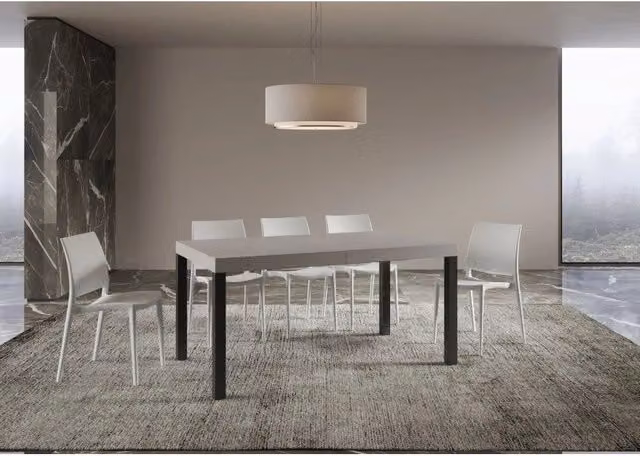 Tavolo allungabile rettangolare ITAMOBY Everyday con piano in laminato e telaio in metallo, Colore Antracite e Cashmere, L: 160-244 cm, P: 80 cm