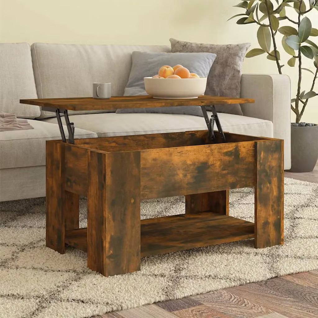 vidaXL Tavolino da Salotto Moderno in Legno Rovere Fumo Marrone L: 79 cm, P: 49 cm, H: 41 cm