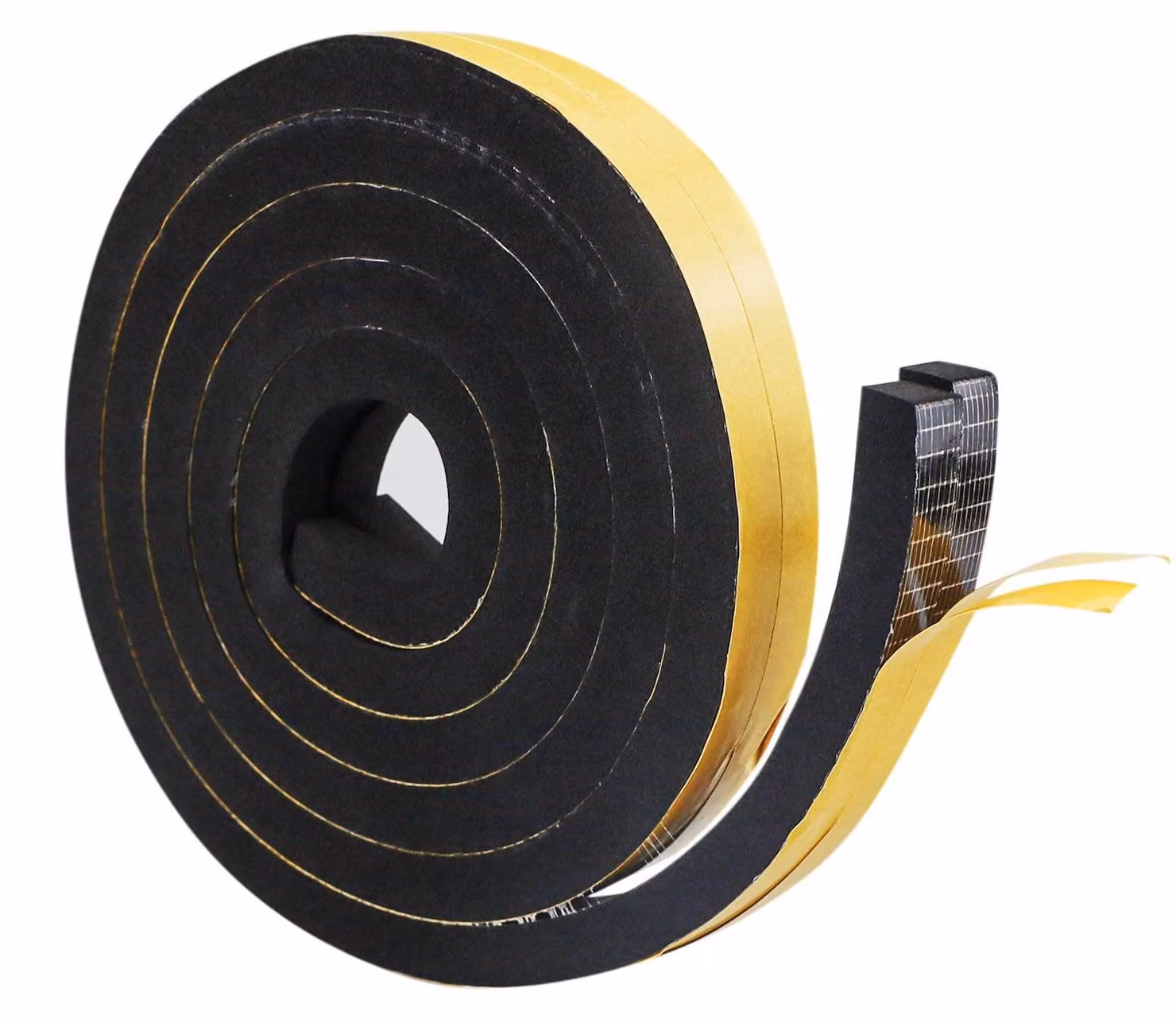 Nastro di schiuma adesivo da 12 mm x 12 mm, 2 rotoli, per sigillare porte e finestre