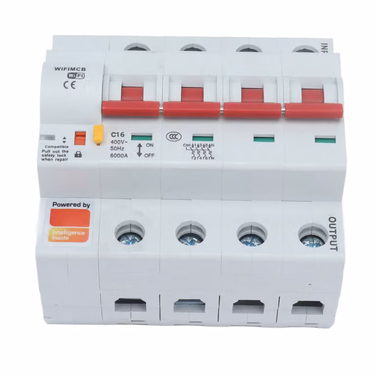 Interruttore remoto intelligente WLAN Bluetooth (4 poli) con blocco di sicurezza per corrente alternata 400 V, 16 A