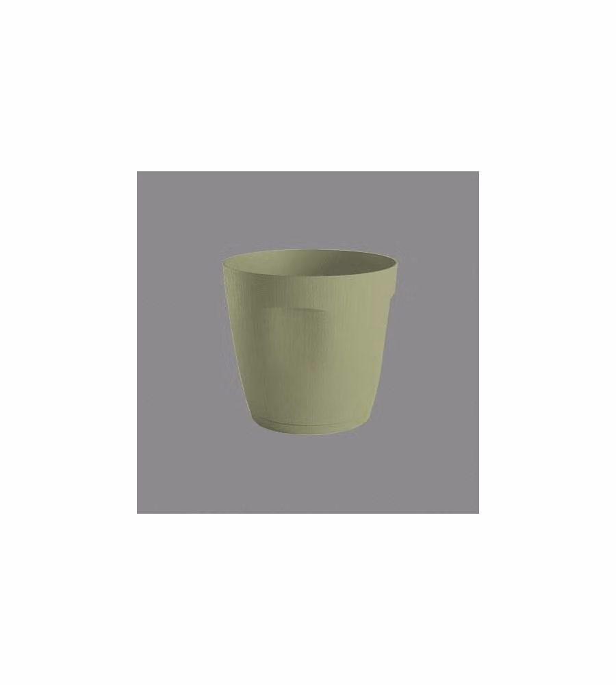 Telcom Equa Set Vaso Conico Striato 25 cm per Piante Color Salvia
