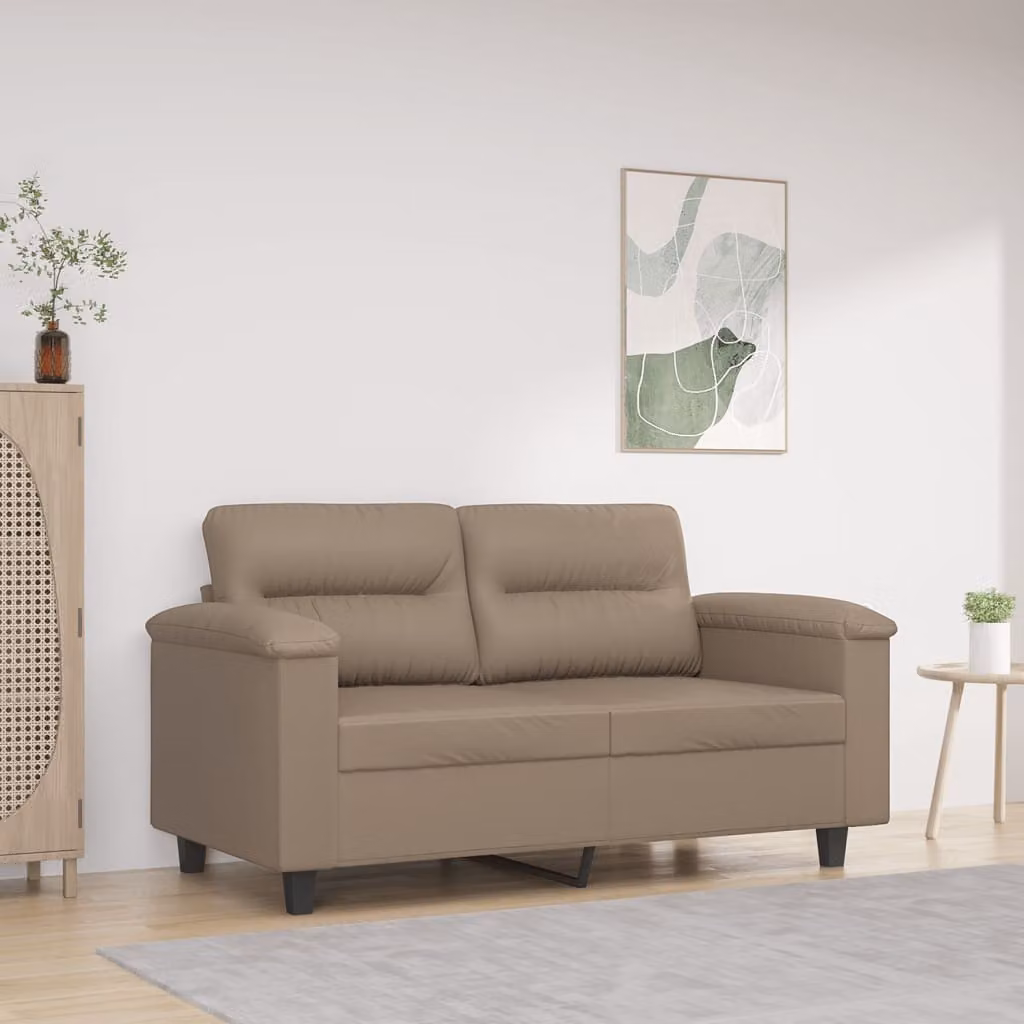 vidaXL Divano a 2 Posti Moderno in Similpelle Beige e Marrone con Struttura in Metallo