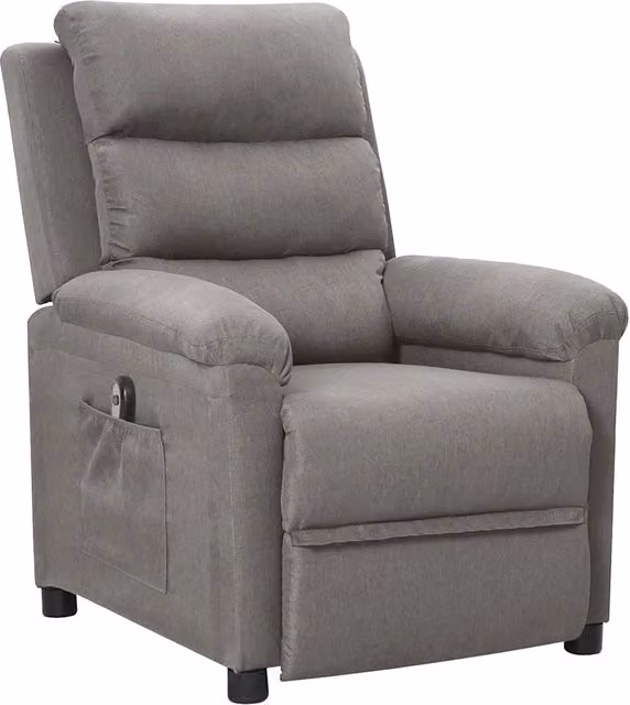Poltrona Elettrica Reclinabile-Divano Sedia Grigio Chiaro in Tessuto 860564