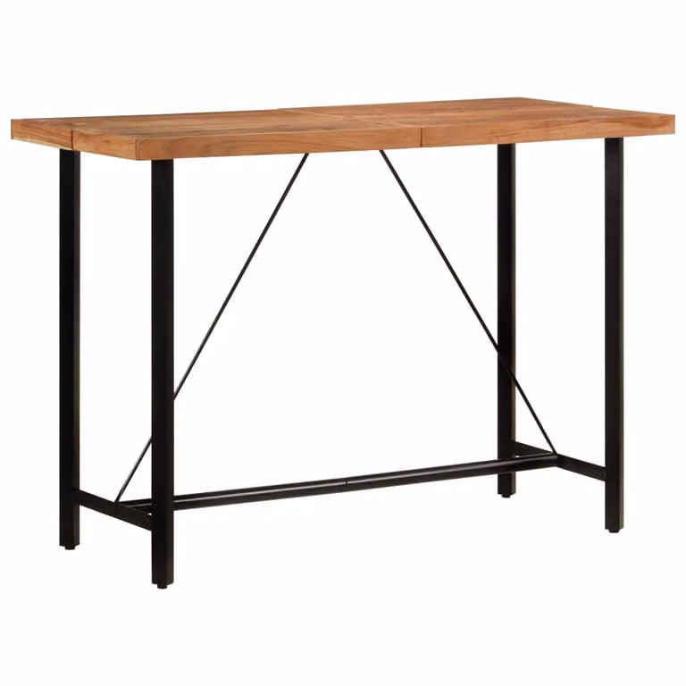Maison Exclusive - Tavolo da bar, dimensioni 150x70x107 cm, in legno massello di acacia e ferro