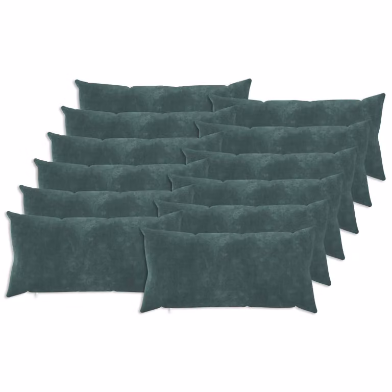 Set di 12 cuscini HEERLEN vidaXL in microfibra blu mare, lavabili e con rivestimento rimovibile, L/P/H: 80 x 40 x 40 cm
