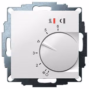 Termostato da incasso Eberle UTE 2800, RAL 9016 lucido, 55x55, 5-30 °C, CA 230 V