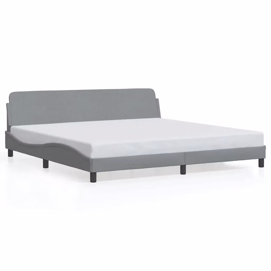 Letto con contenitore vidaXL in tessuto grigio con struttura in legno e metallo L/P/H: 200 x 140 x 218 cm – 2