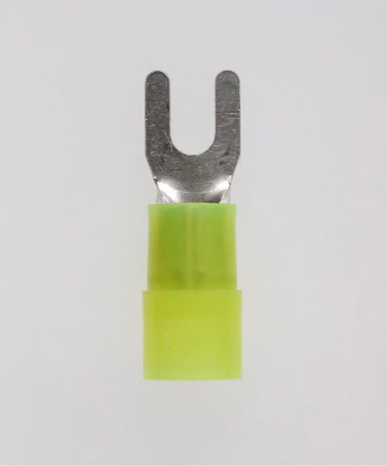 Capocorda a crimpare DIN 46237 isolato, a forcella, sezione 4 mm² - 6 mm², giallo, trasparente - 1 pezzo