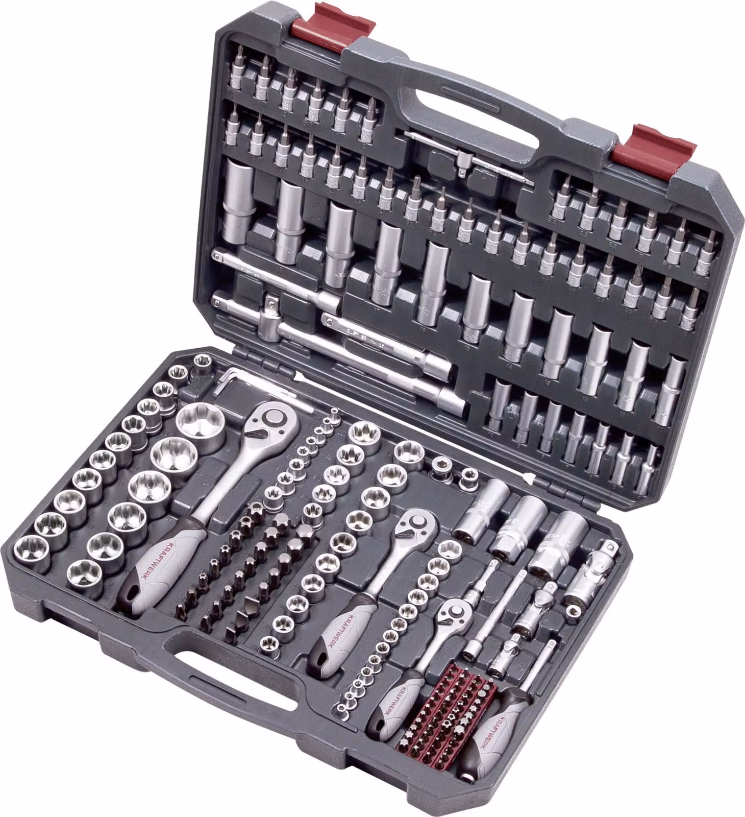 Set di chiavi a bussola Kraftwerk, Basic, 1/4"+ 3/8"+1/2", 200 pezzi.
