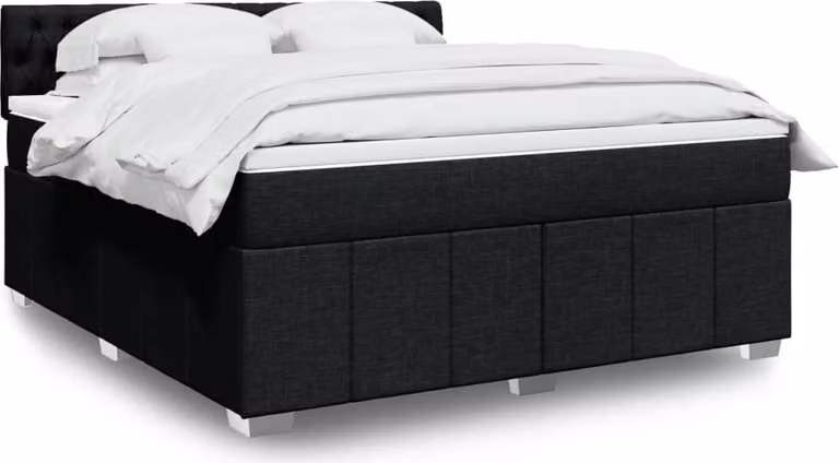 Maison Exclusive - Giroletto a Molle con Materasso Nero 180x200 cm in Tessuto